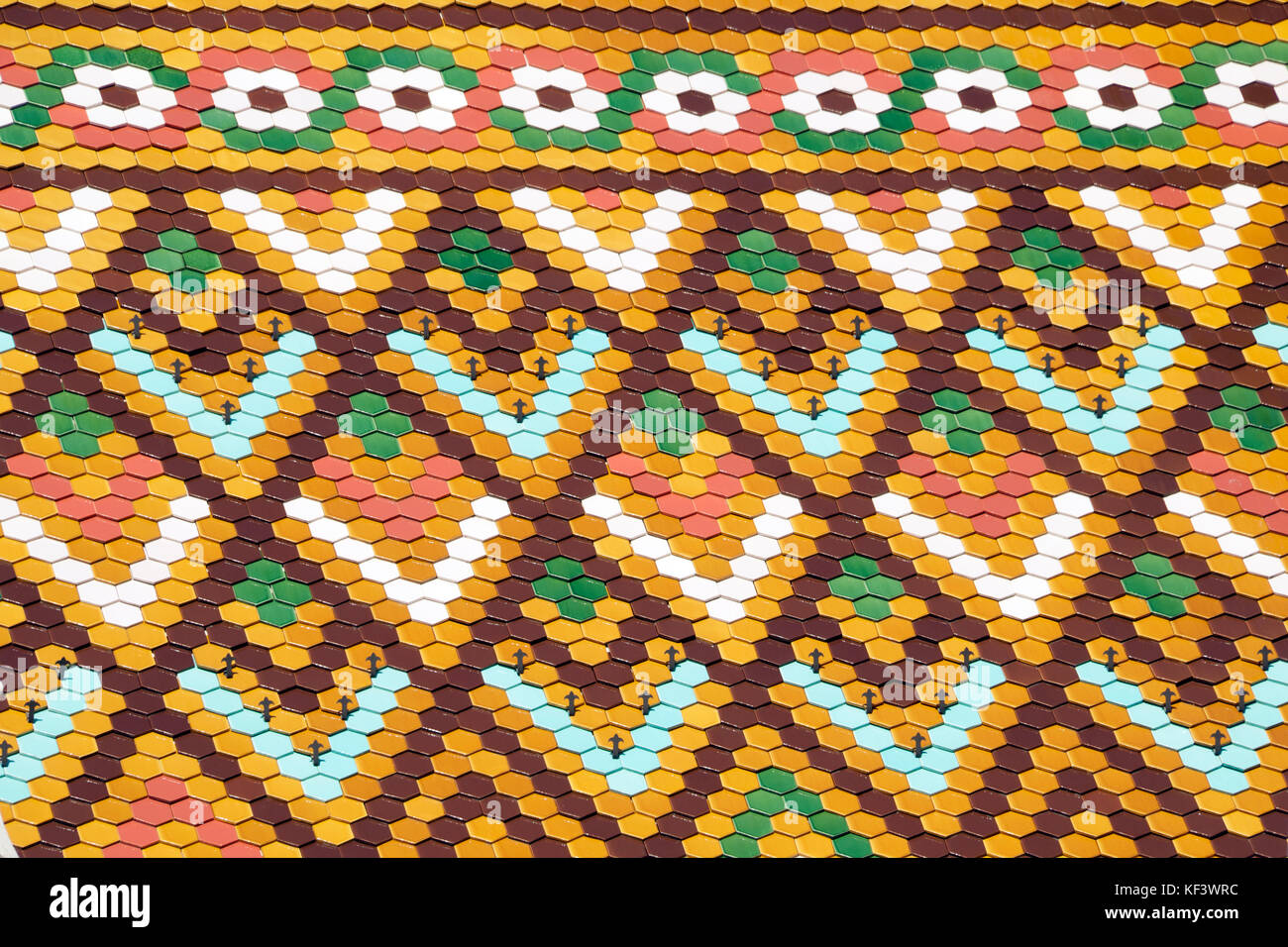 Toit en tuiles détail Église Matyas Quartier du Château de Buda Budapest Hongrie supérieure Banque D'Images