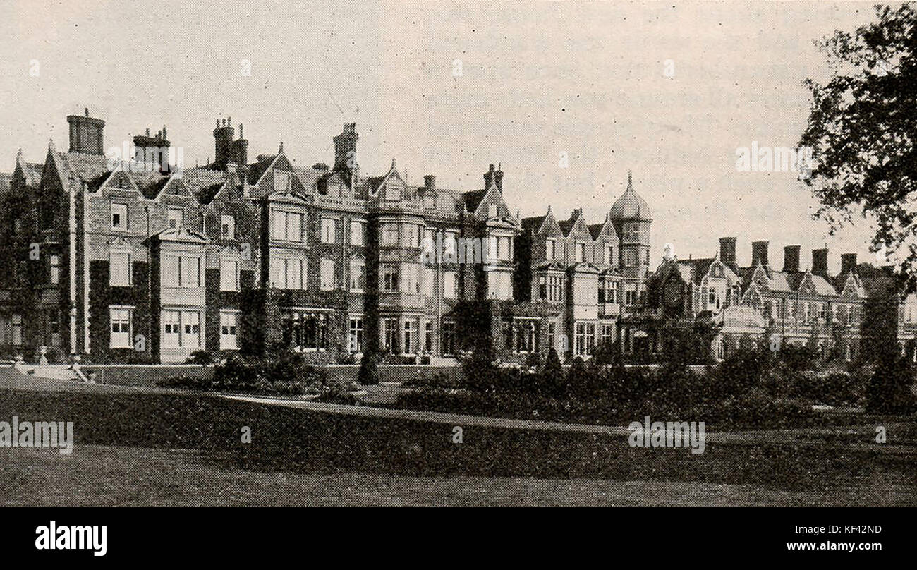 L'Ouest avant de la British Royal residence à Sandringham, Norfolk House UK en 1932 Banque D'Images
