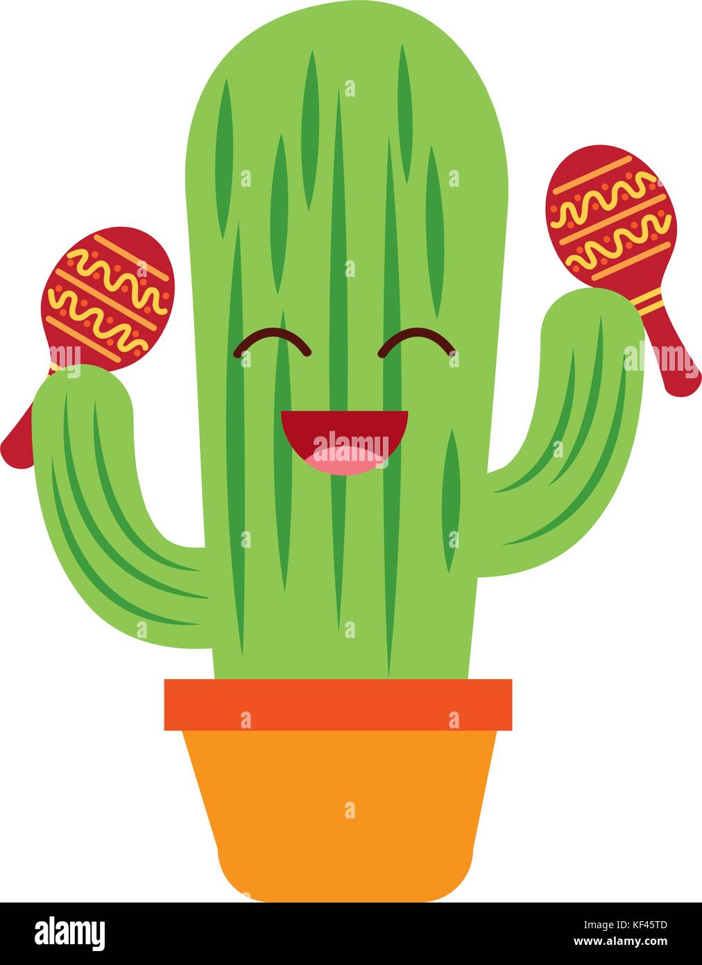 Cactus en pot heureux dessin anim avec les maracas mexicaine clbration  Image Vectorielle Stock - Alamy