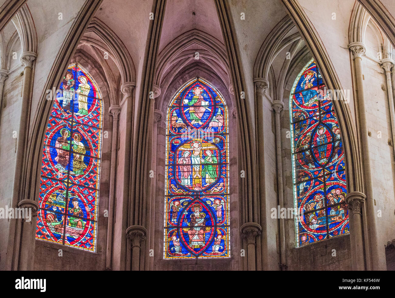 Normandie, manche, vitraux de la cathédrale de coutances (monument historique) Banque D'Images