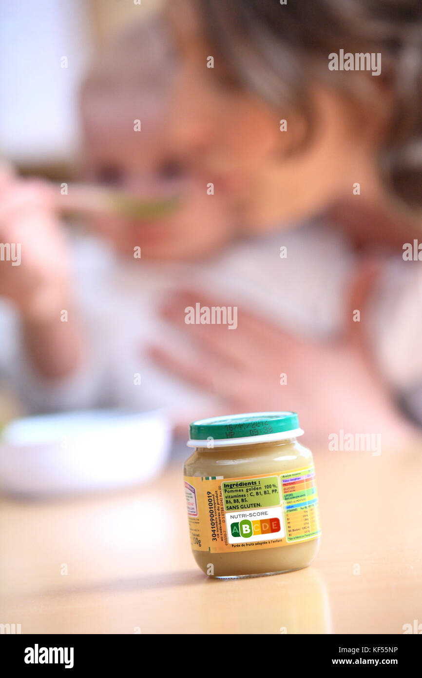 Logo nutritionnel français nutri score Banque D'Images