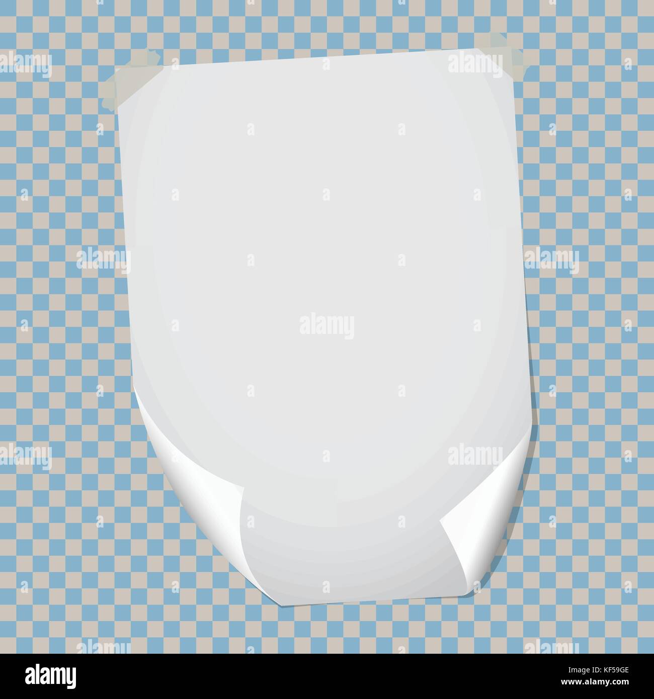 Ordinateur portable blanc, le bloc-notes pour noter les feuilles de papier ou d'un message collé avec du ruban gommé sur fond quadrillé. Illustration de Vecteur