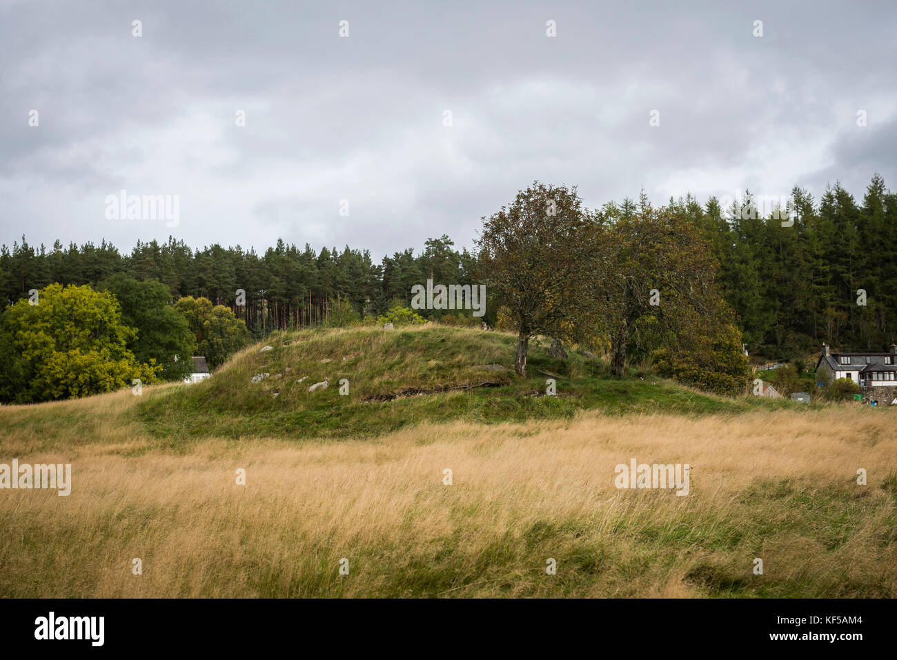 Achany chambré néolithique cairn près de Strath Shin, Sutherland, les Highlands écossais, UK Banque D'Images