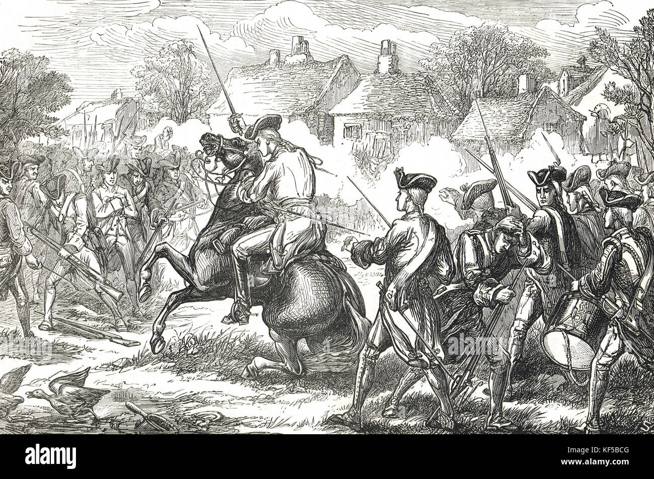 Grands Pitcairn entrant dans Lexington. La bataille de Lexington et Concord le 19 avril 1775 ont été les premiers dans les engagements militaires de la guerre d'Indépendance américaine, AKA Guerre d'Indépendance Américaine Banque D'Images