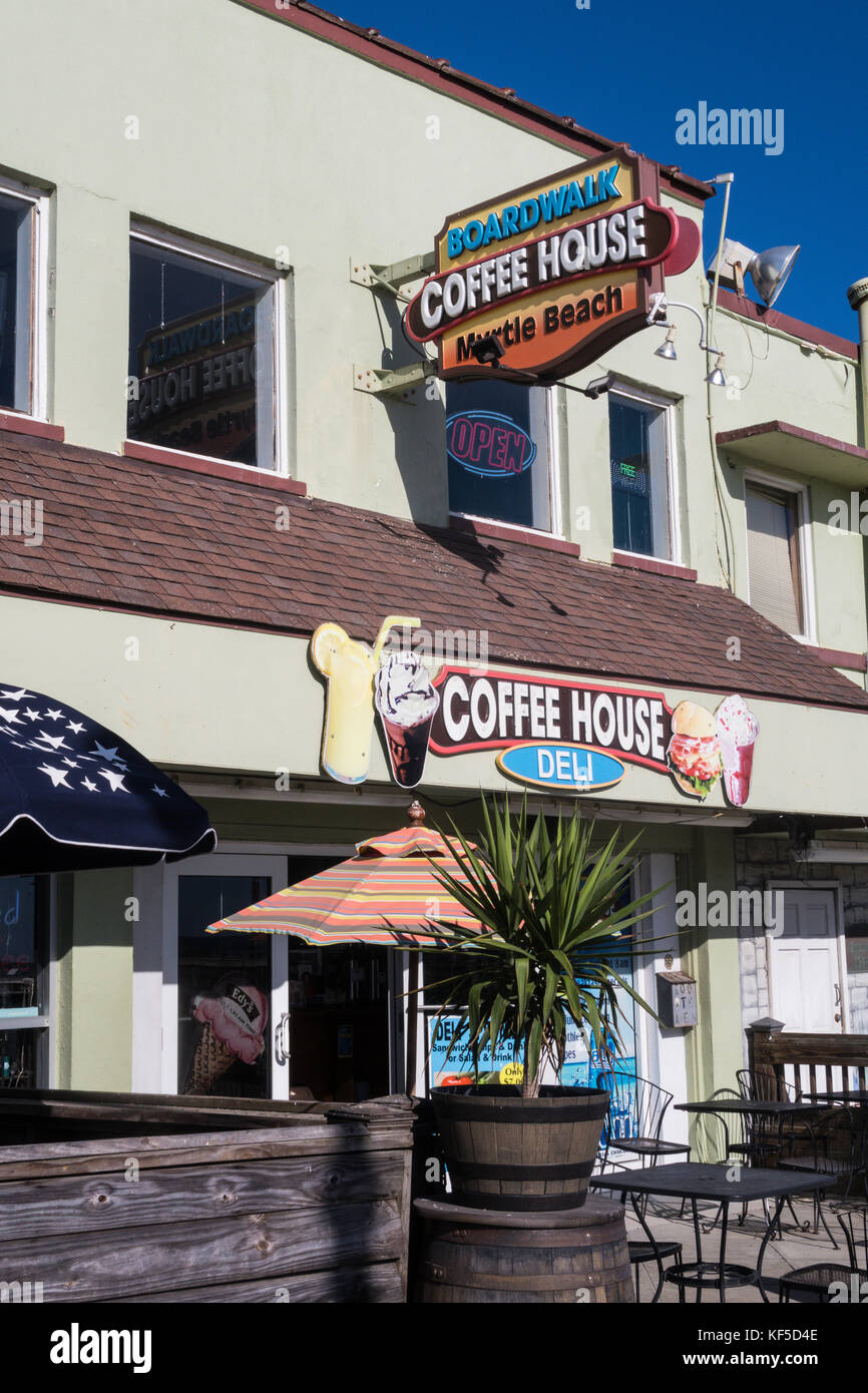Boardwalk café, Myrtle Beach, Caroline du Sud, USA Banque D'Images