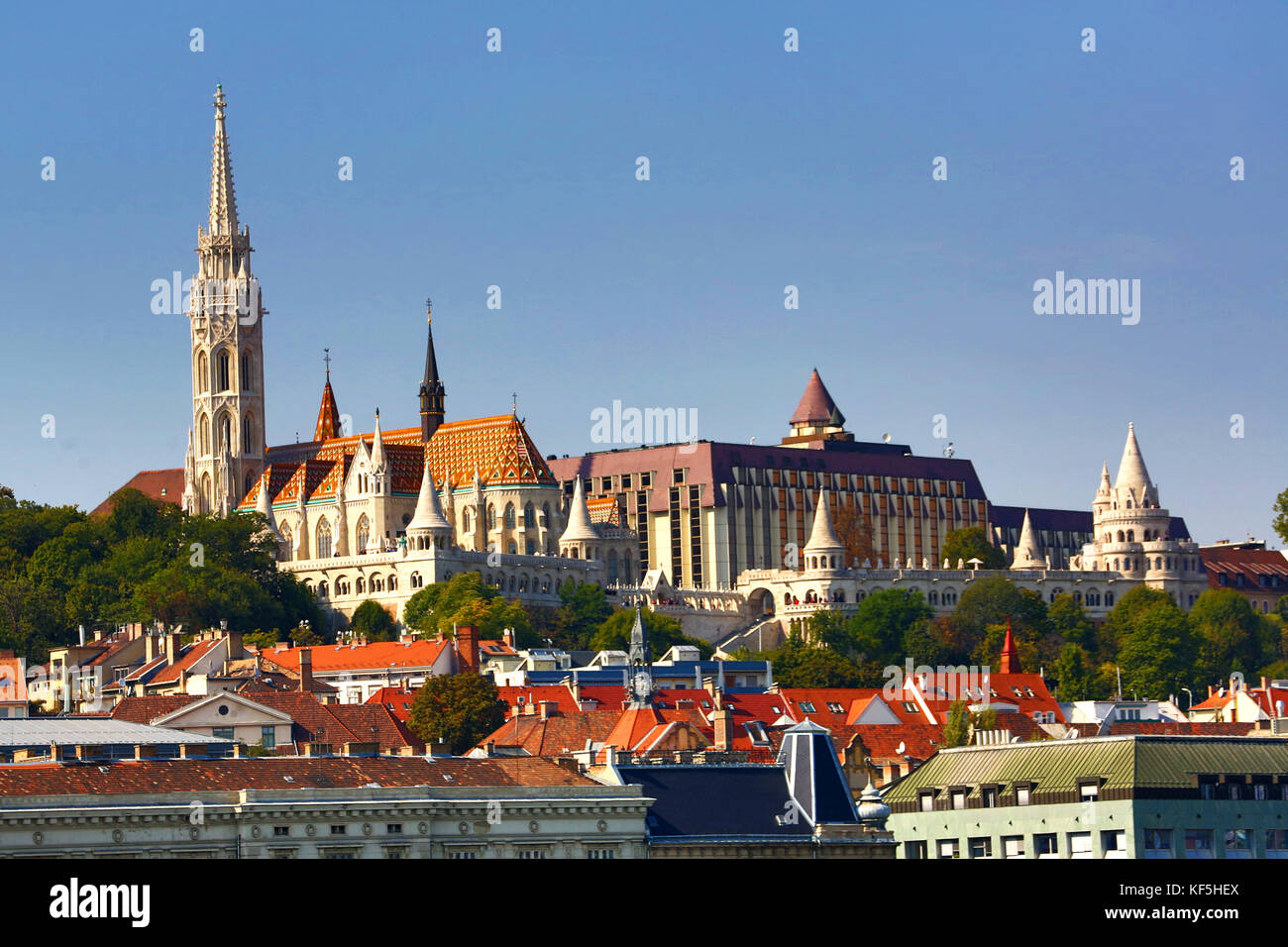 Le bastion des pêcheurs et l'église Matthias de Budapest, Hongrie Banque D'Images