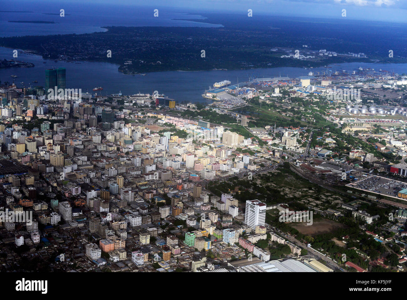 Une vue aérienne de Dar es Salaam Banque D'Images