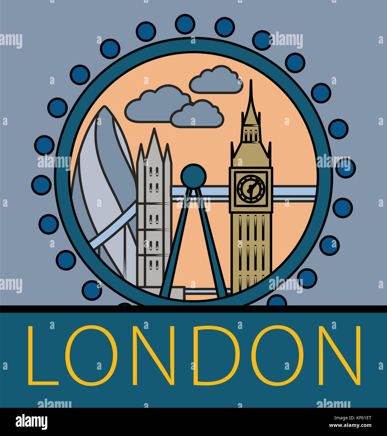 London city skyline Illustration de Vecteur