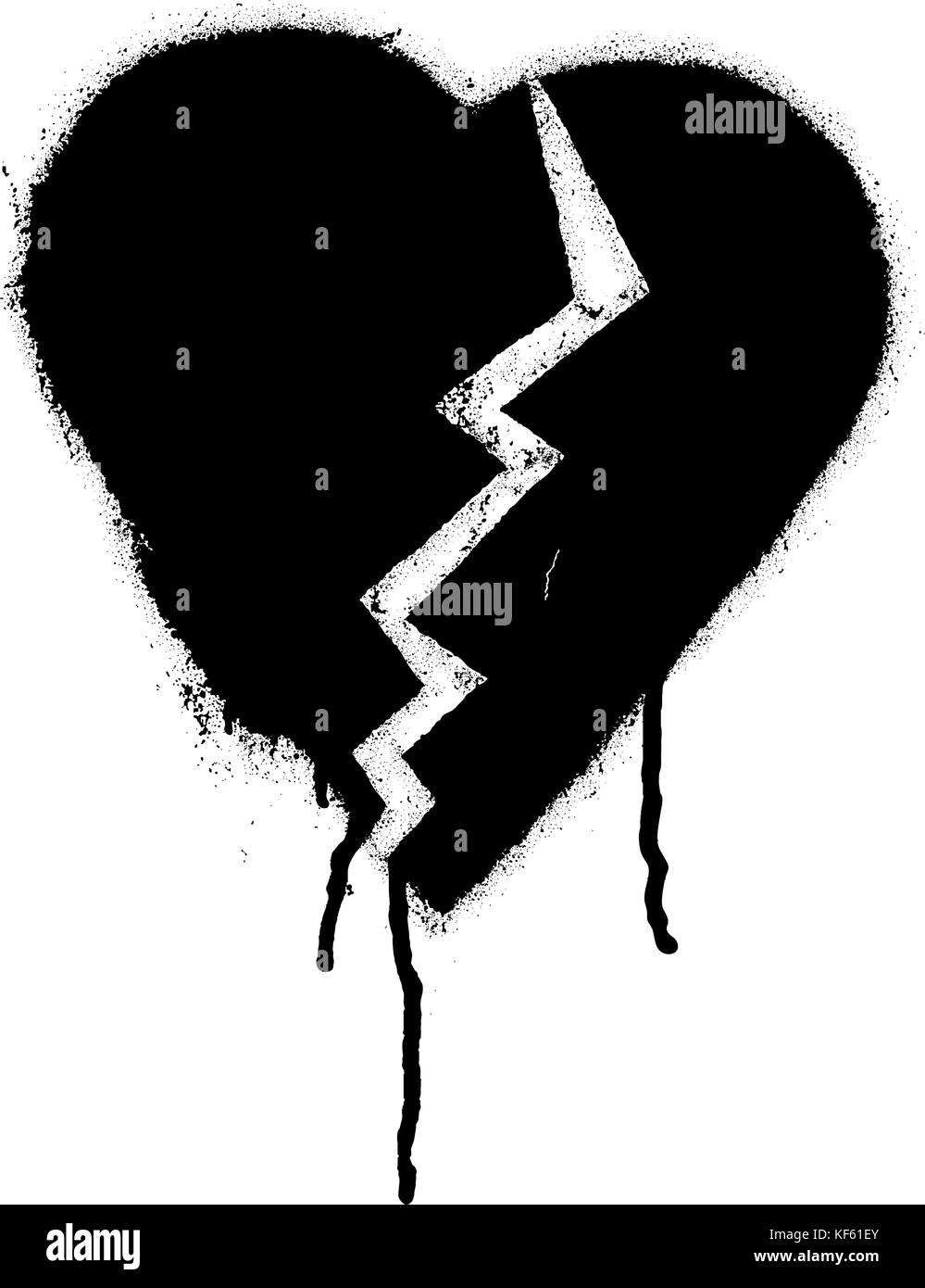 Coeur brisé graffiti Illustration de Vecteur