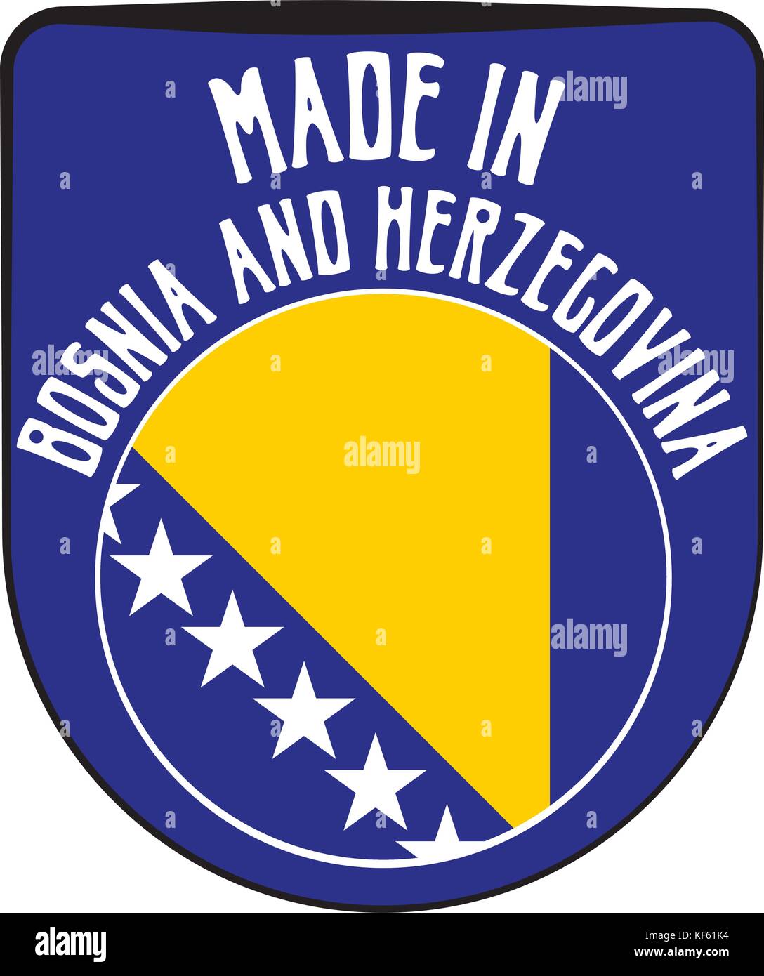 Réalisés en Bosnie et Herzégovine rubber stamp Illustration de Vecteur