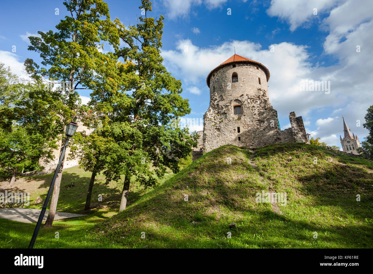 Ruines du château de Cesis, Lettonie Banque D'Images