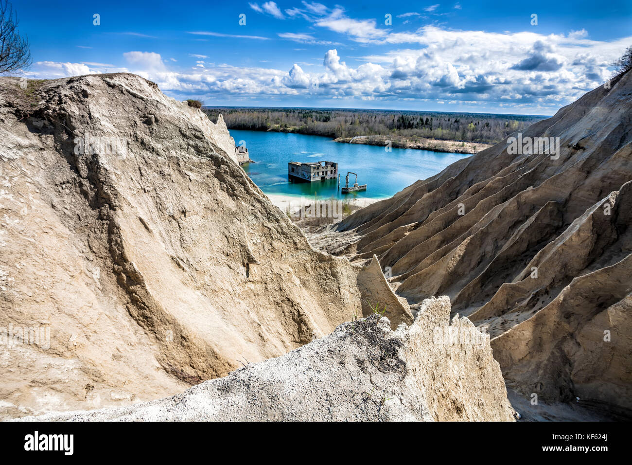 L'époque soviétique abandonnée en prison rummu quarry Banque D'Images