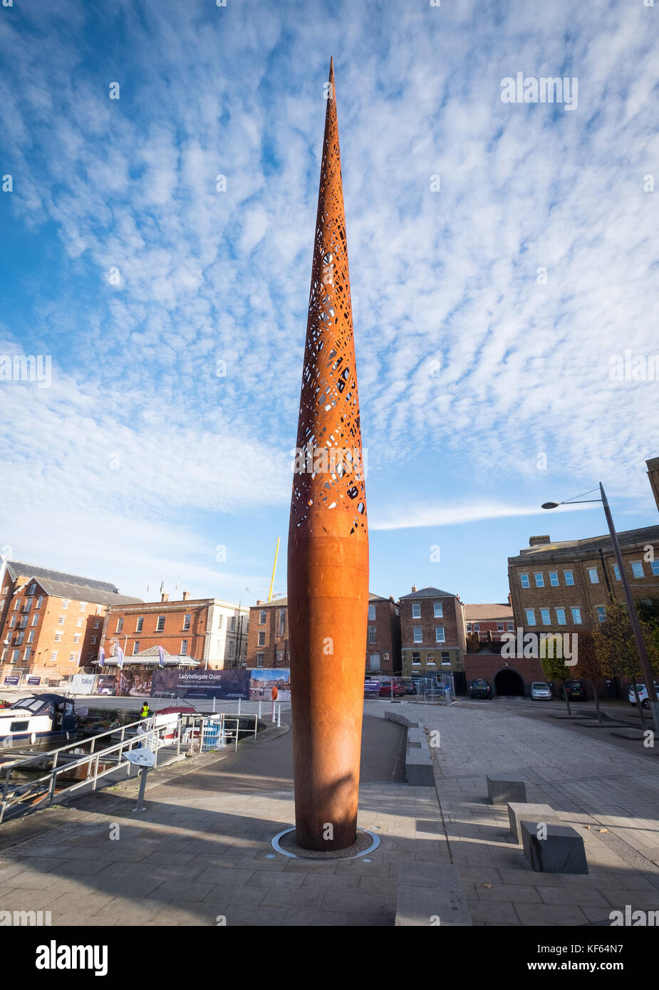 Balise d'art public sculpture par Wolfgang étayer à Gloucester Docks connu sous le nom de la bougie, Gloucestershire, Royaume-Uni Banque D'Images