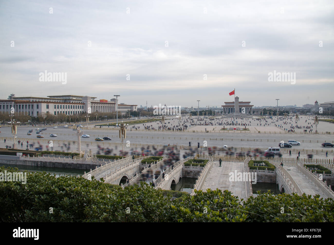 Panorama de la place Tiananmen à Beijing Banque D'Images