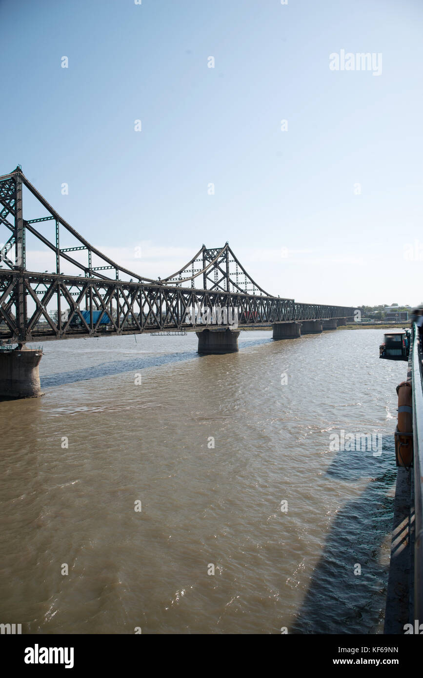 Pont de l'amitié sino-coréenne de Dandong, province de Liaoning, Chine Banque D'Images