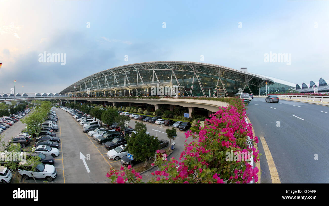 Le paysage architectural de l'Aéroport Baiyun de Guangzhou, province du Guangdong, Chine Banque D'Images
