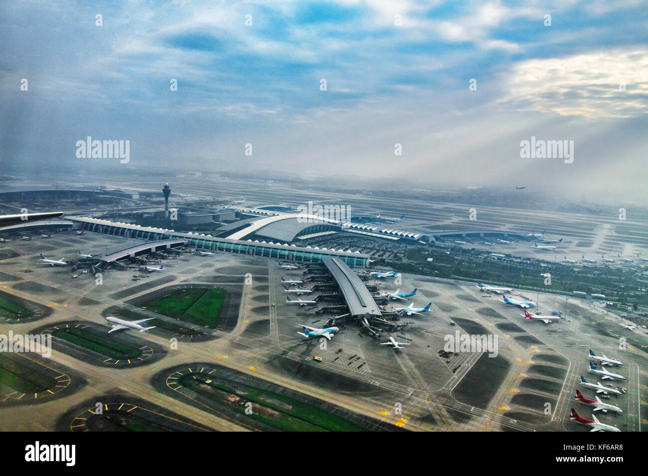 Le paysage architectural de l'Aéroport Baiyun de Guangzhou, province du Guangdong, Chine Banque D'Images