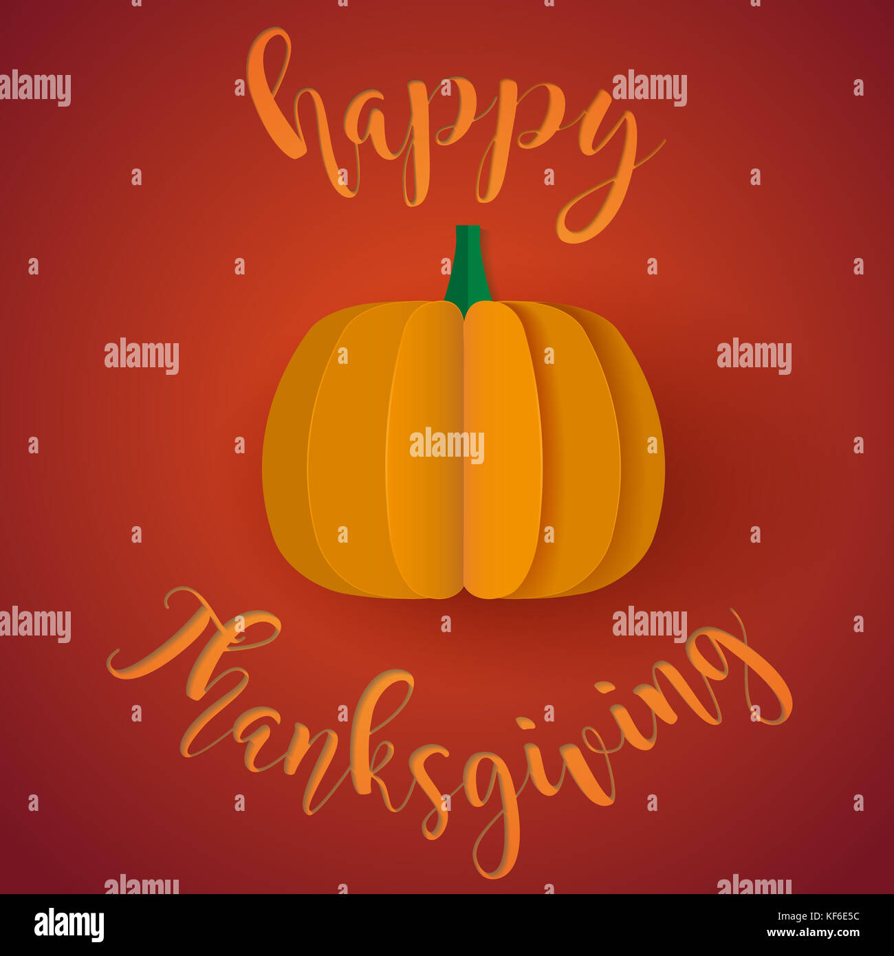 Joyeux thanksgiving avec modèle de coupe papier carte pumpkins Banque D'Images