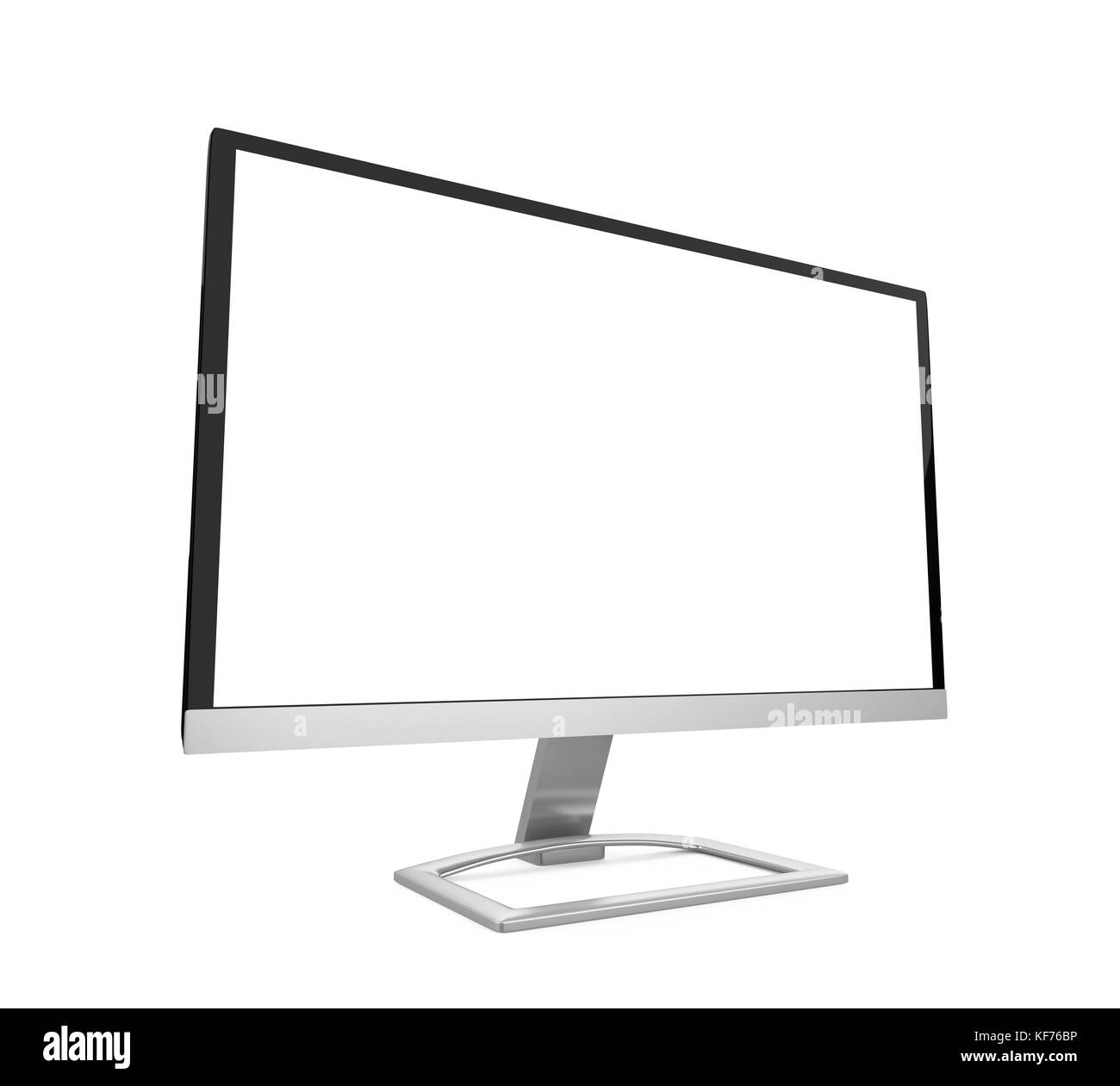 Le moniteur de l'ordinateur avec écran blanc isolé Banque D'Images