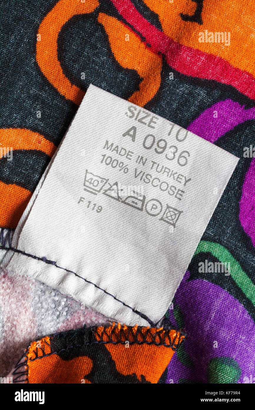 Made in turkey label in clothing Banque de photographies et d images a haute resolution Alamy