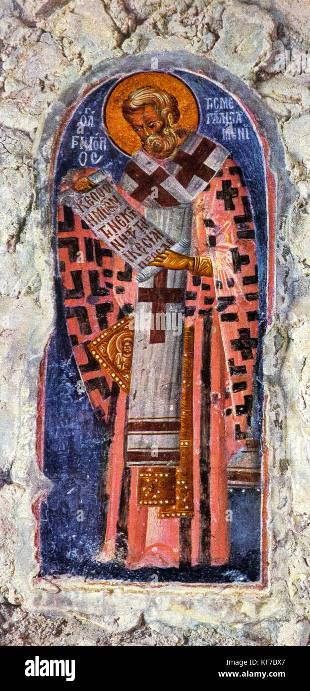 Grèce mistra aphentico-monastère saint Grégoire de grande Arménie, fresco xiv siècle Banque D'Images