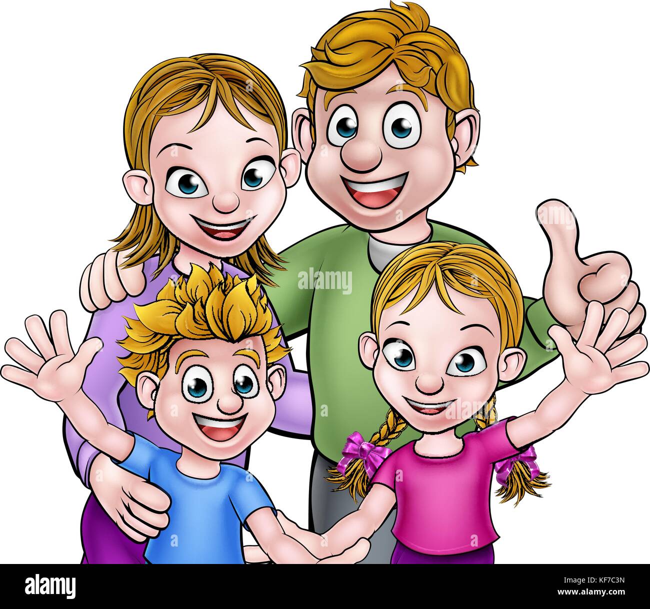 Personnages de dessin animé de famille Illustration de Vecteur