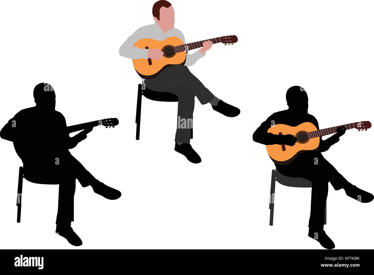 Man playing acoustic guitar - vector illustration Illustration de Vecteur