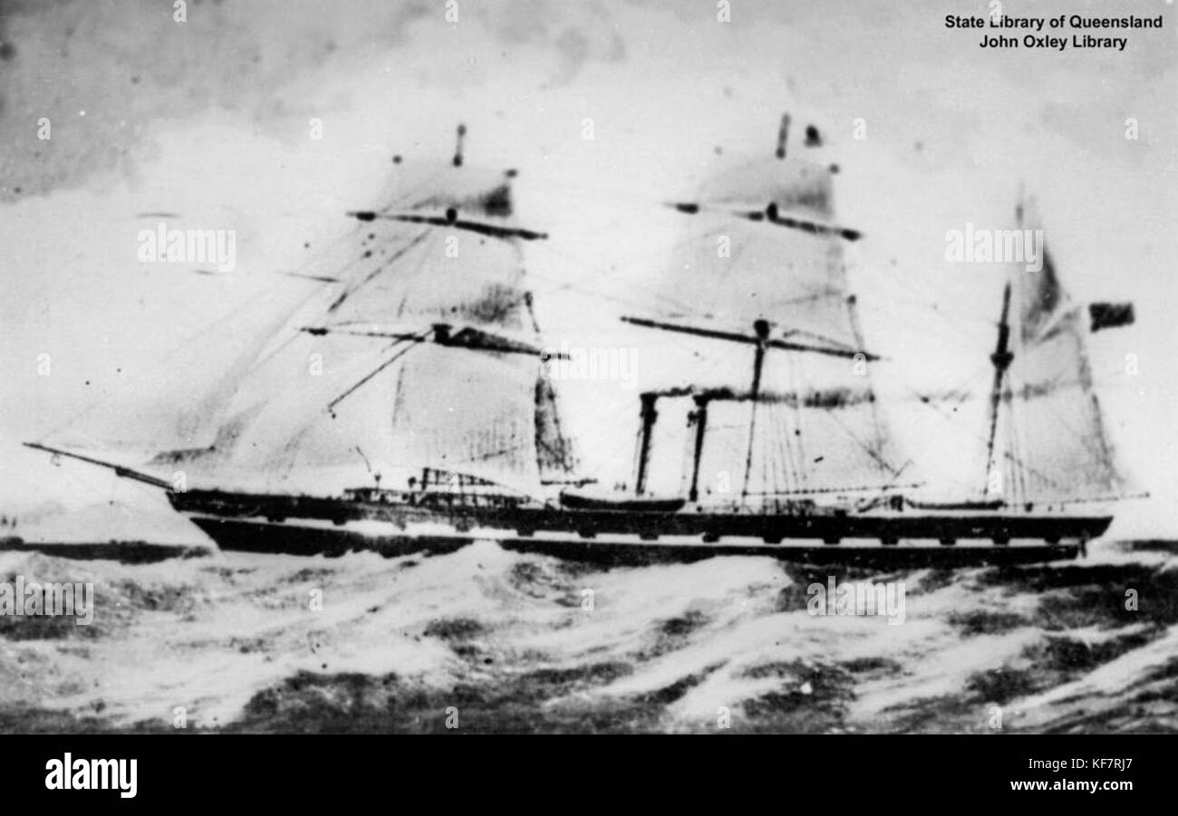 Une image ou un document historique du navire Antelope, probablement associé à l'histoire maritime et à l'exploration ou au commerce naval. Banque D'Images