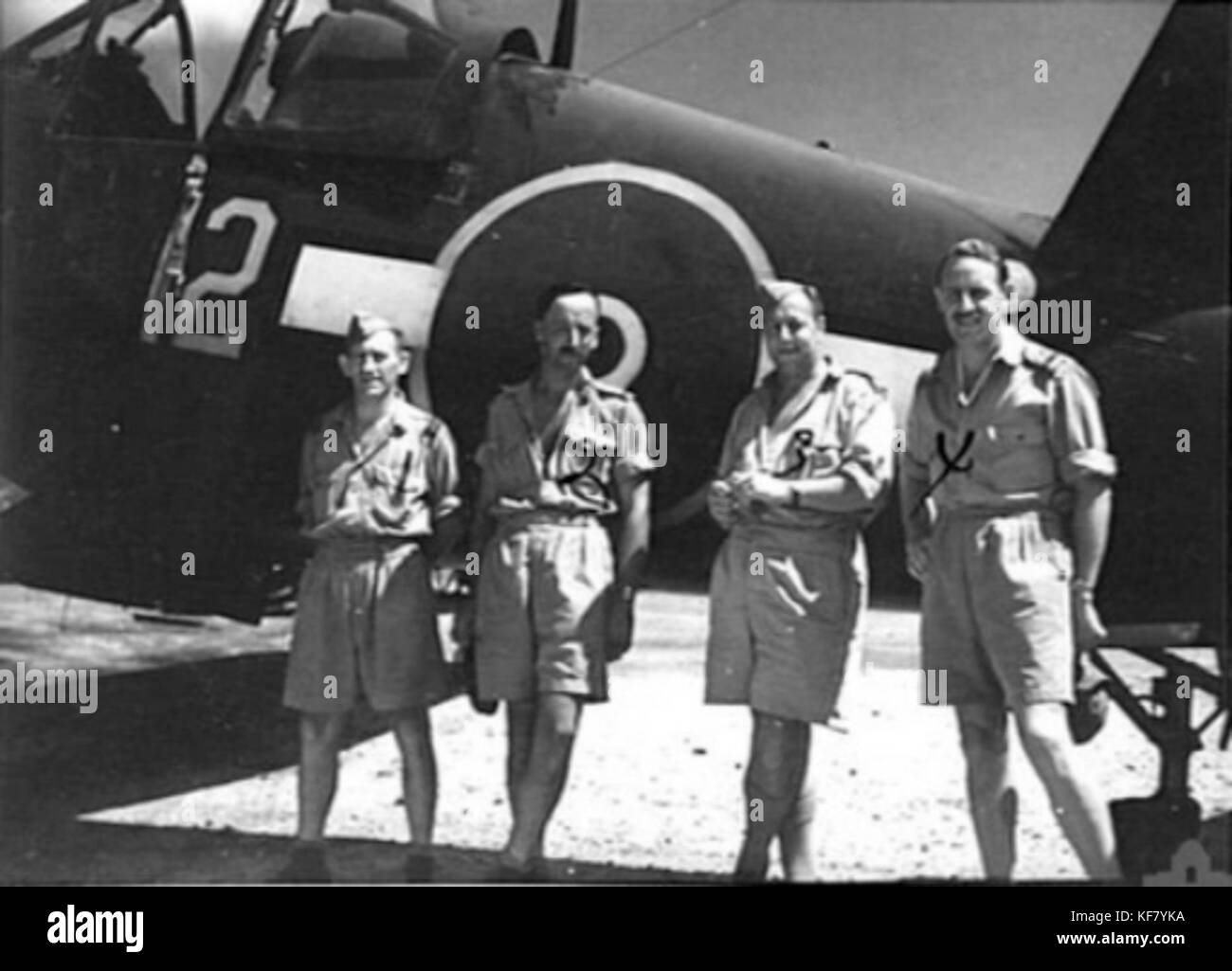 Pas de pilotes 16 Sqn RNZAF sur Green Island 1944 Banque D'Images