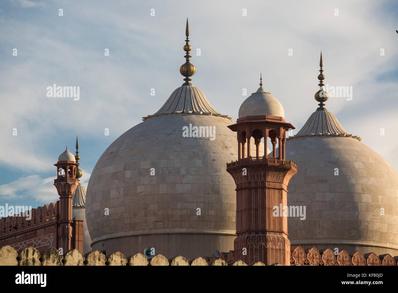 La mosquée de l'empereur - mosquée Badshahi à Lahore, Pakistan, minarets closeup Banque D'Images