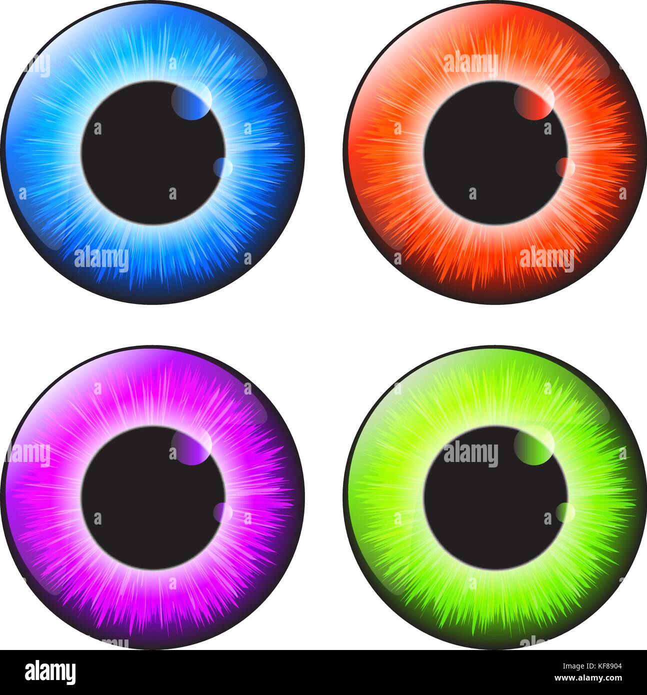 Iris eye vecteur réaliste scénographie isolé sur fond blanc Illustration de Vecteur