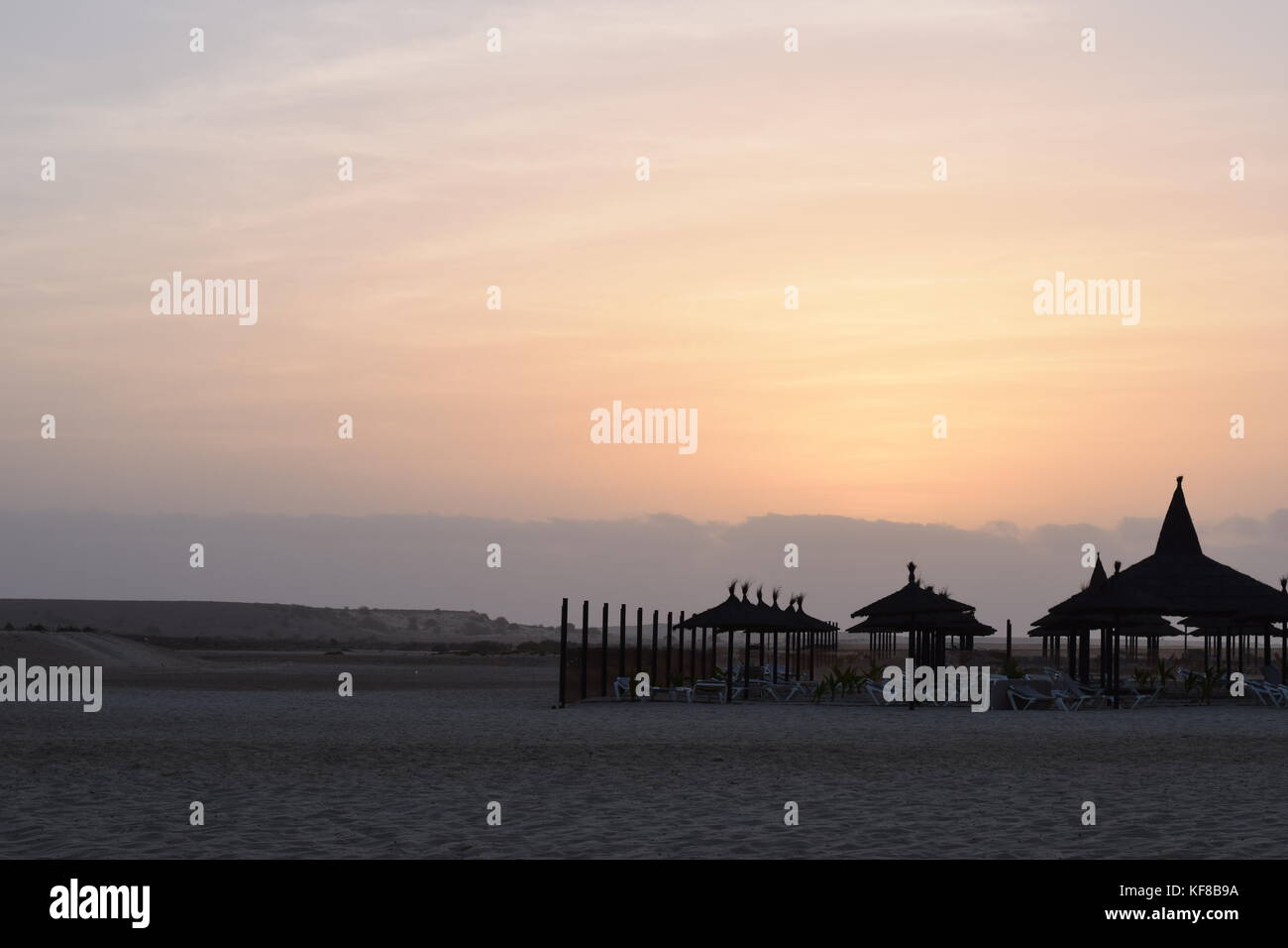 Lever du soleil à RIU Touareg, Boa Vista, Cap Vert Banque D'Images