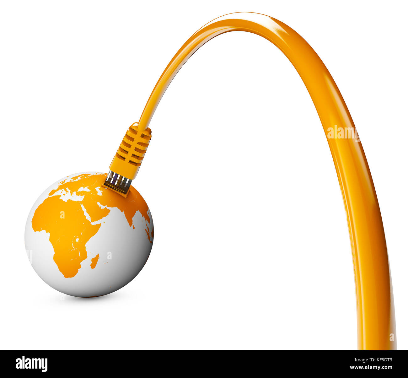 Câble Ethernet, connexion à internet, la bande passante. le monde sur le web. monde, globe Banque D'Images
