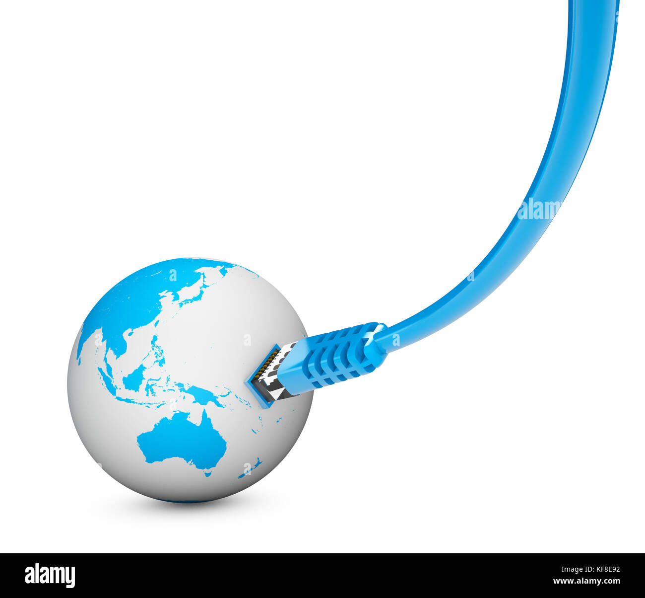 Câble Ethernet, connexion à internet, la bande passante. le monde sur le web. monde, globe Banque D'Images