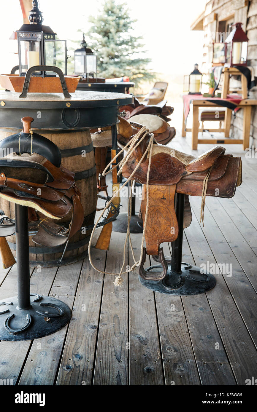 Usa, Nevada, les puits, le salon situé à l'intérieur de mustang monument, un luxe durable eco friendly resort et à préserver pour les chevaux sauvages, sauver l'Amérique" Banque D'Images