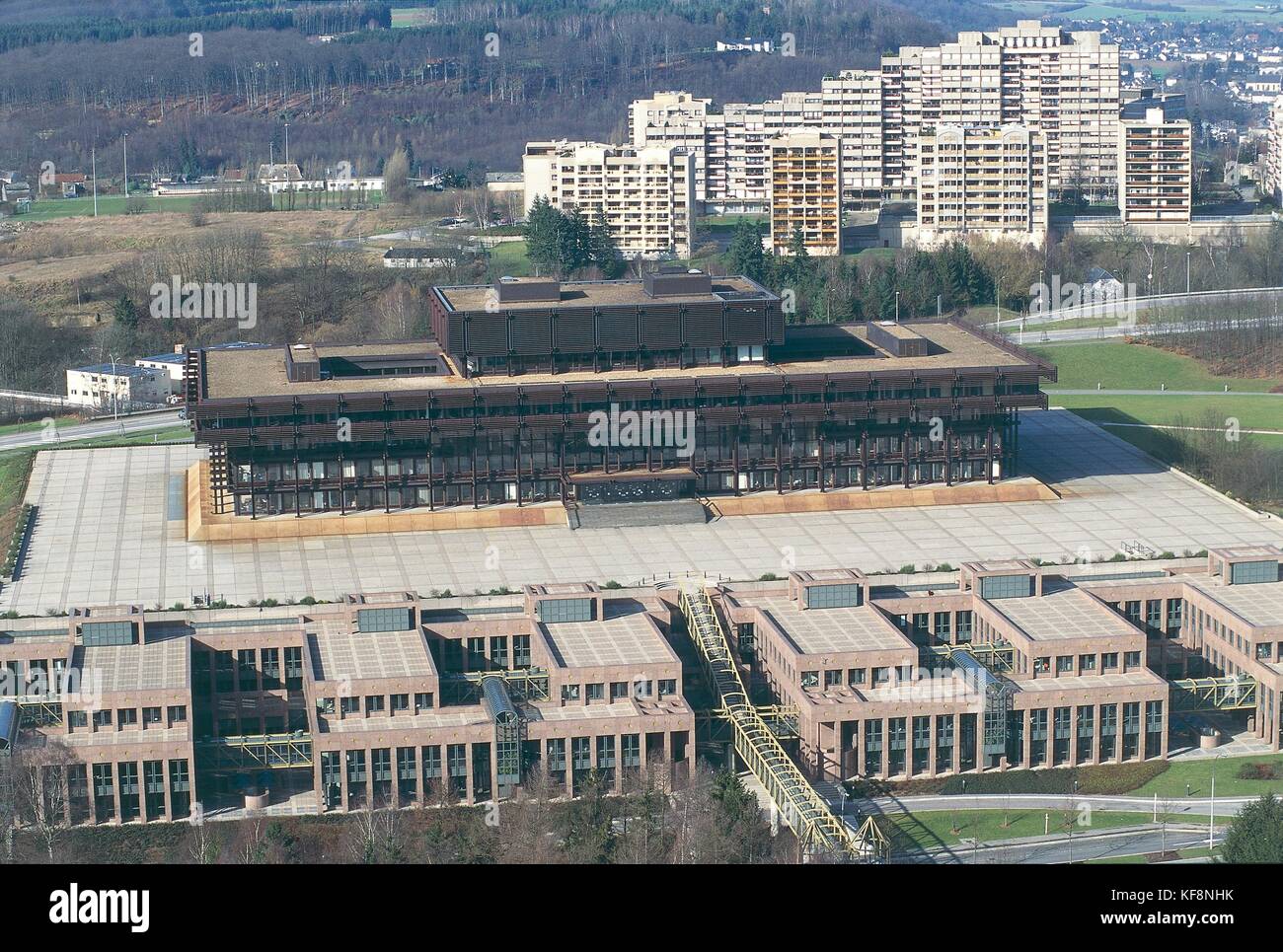 Luxembourg, Luxembourg-ville, plateau du Kirchberg, le bâtiment de la Cour de justice de la Communauté européenne. Banque D'Images