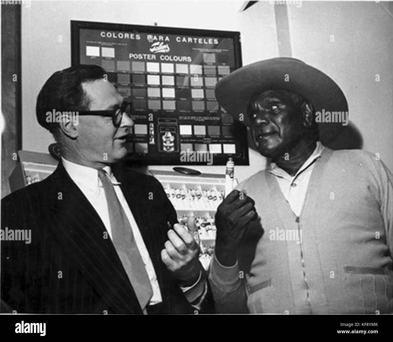 Albert Namatjira et William Dargie vers 1950 Banque D'Images