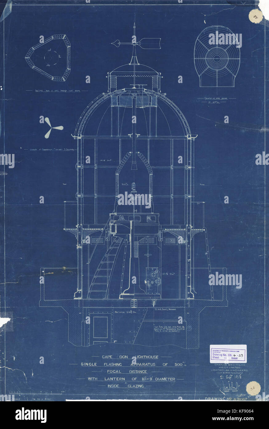 Appareil léger Don du Cap, 1915 plan de dessin Banque D'Images