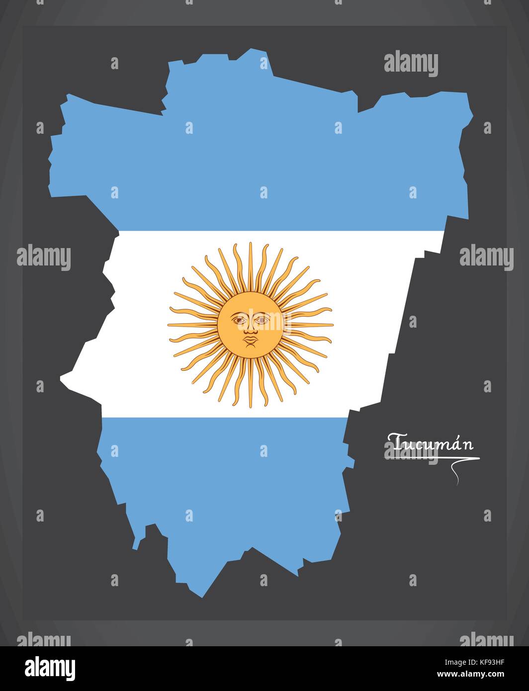 Tucuman Argentine Amérique du drapeau national argentin avec illustration Illustration de Vecteur