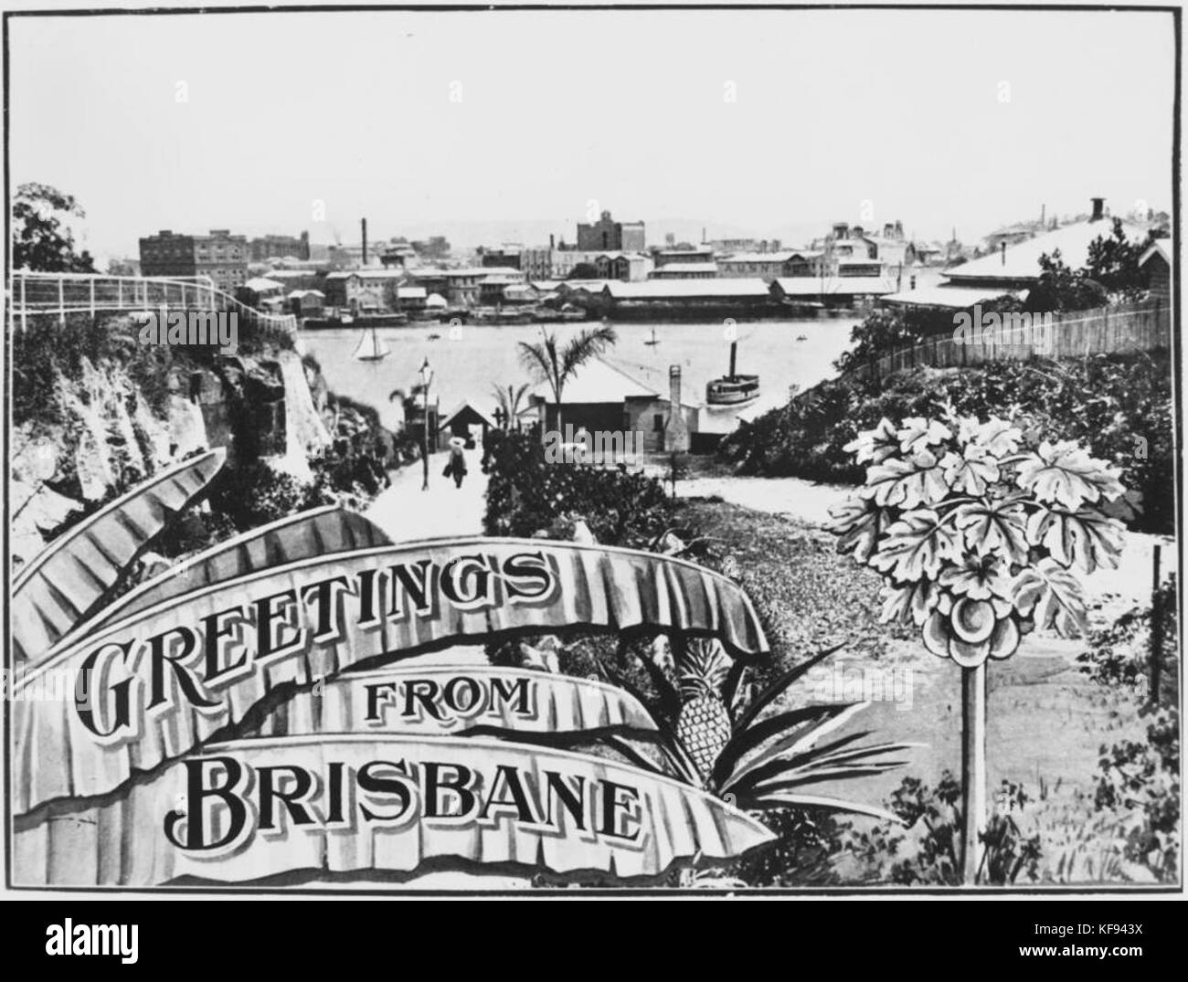 1117952 Kangaroo Point Ferry terminal entrée, Brisbane, ca. 1910 Banque D'Images