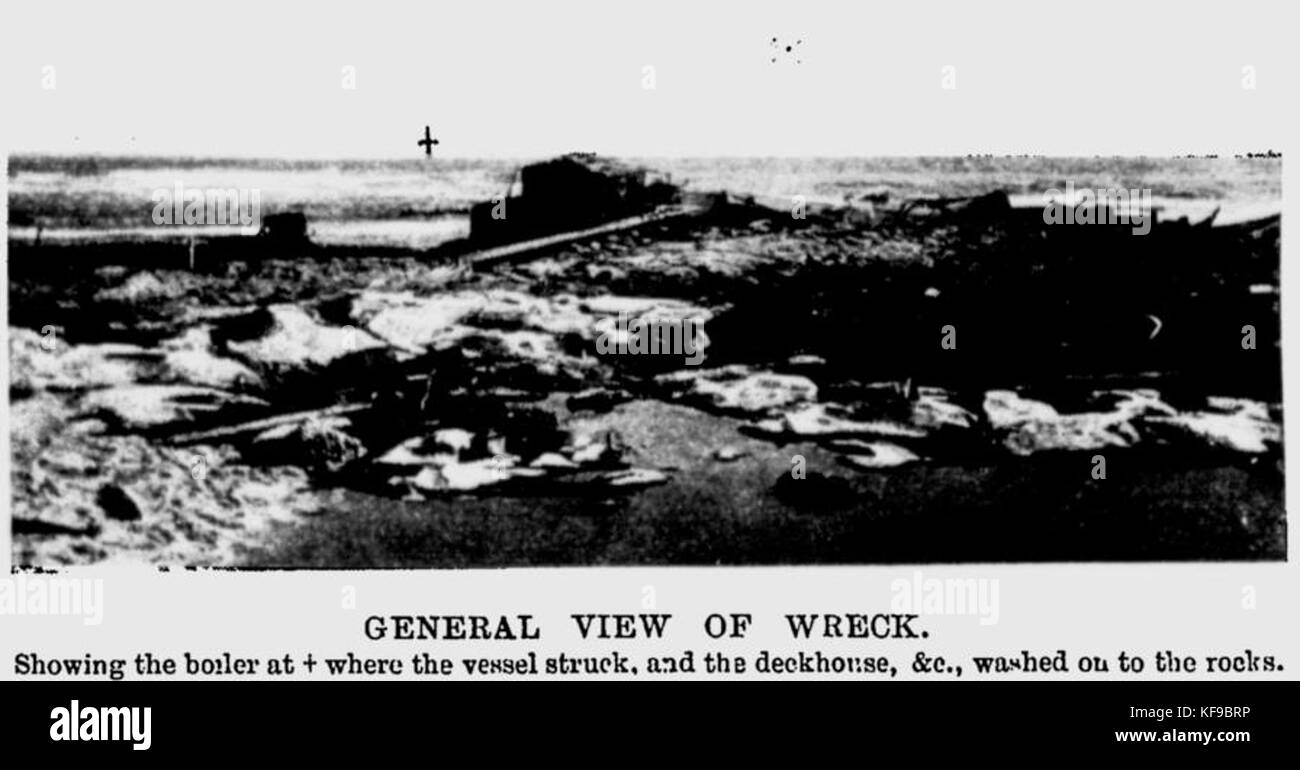 SS Koonya (1887) Photo de l'épave sur la rive Banque D'Images