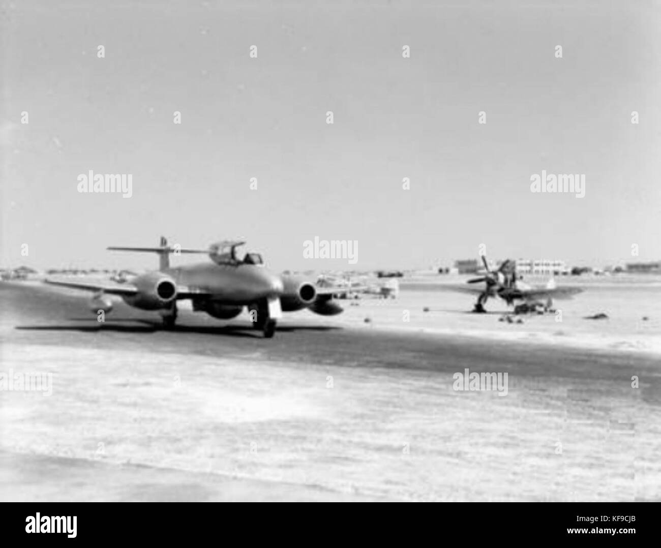 Première RAAF Meteor T.7 sur Malte 1952 Banque D'Images