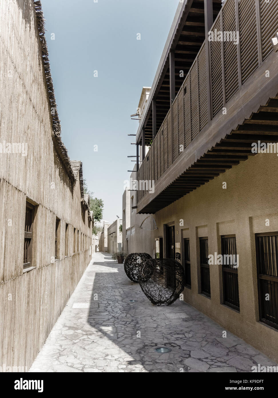 Rues de al fahidi dans le quartier historique de la vieille ville de Dubaï Banque D'Images