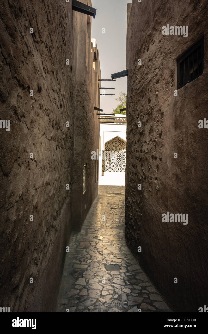 Rues de al fahidi dans le quartier historique de la vieille ville de Dubaï Banque D'Images