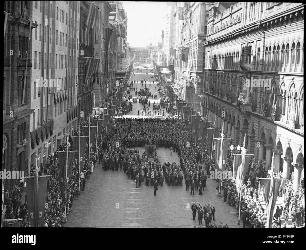 24162 contingent néo-zélandais à 1937 Commémoration de l'Anzac Day Banque D'Images