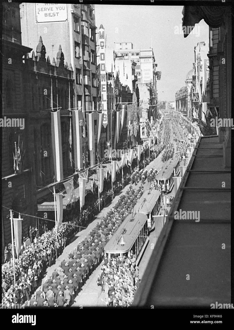 24167 contingent néo-zélandais à 1937 Commémoration de l'Anzac Day Banque D'Images