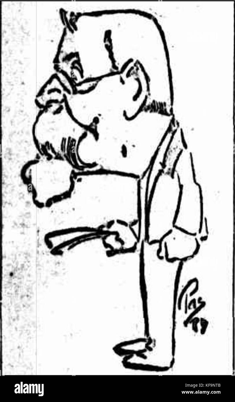 Cette caricature de Rees Rutland Jones, créée en 1914, reflète avec humour les enjeux sociaux et politiques de l’époque. Jones utilise la satire pour commenter les événements de la première Guerre mondiale et son impact sociétal. Banque D'Images