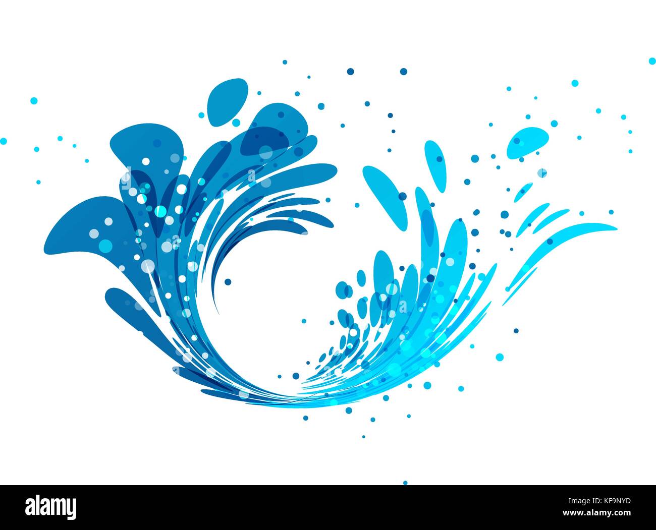 Splash Wave design sur fond blanc Illustration de Vecteur