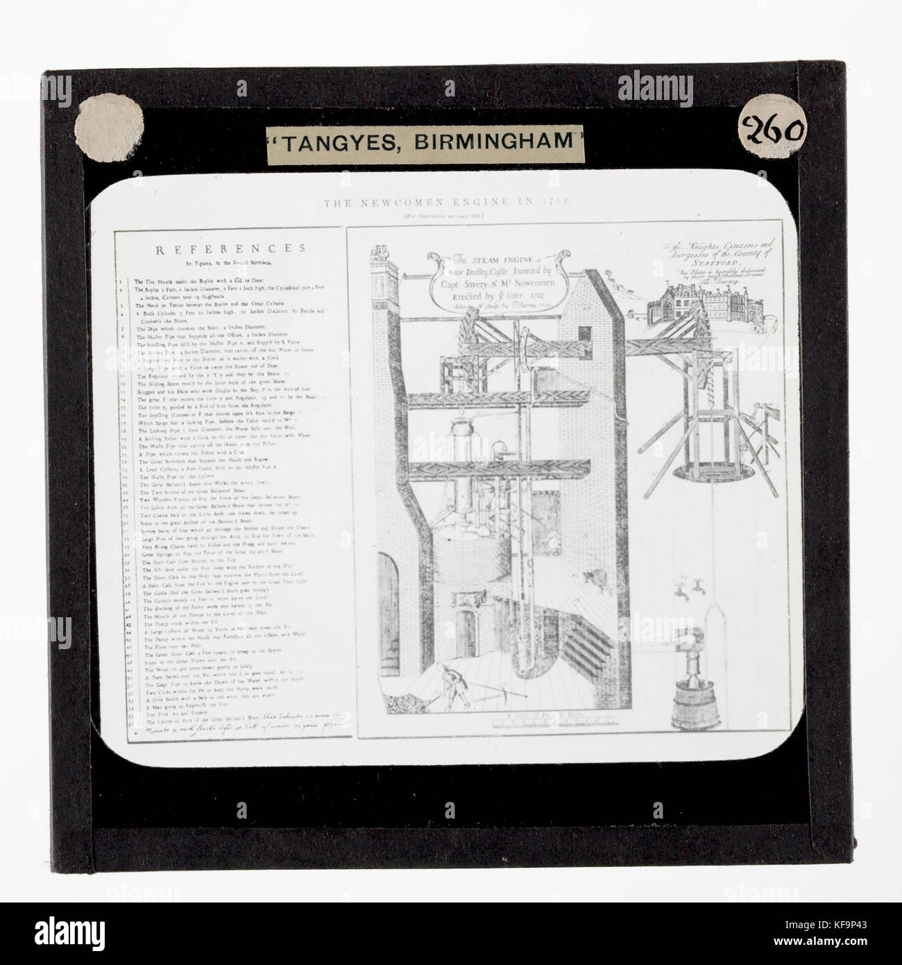 Tangyes Ltd, diapositive sur le schéma moteur Newcomen, vers 1910 Banque D'Images