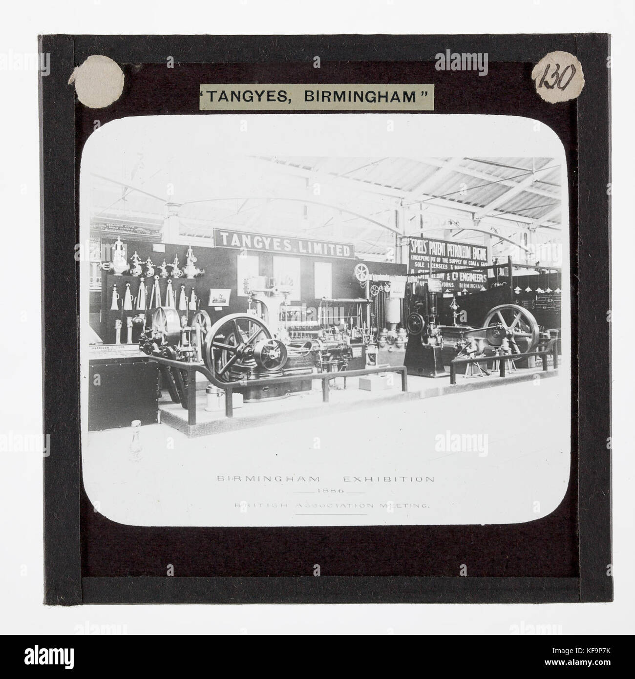 Lanterne magique Tangyes Ltd, Stand d'exposition de Birmingham, 1886 Banque D'Images